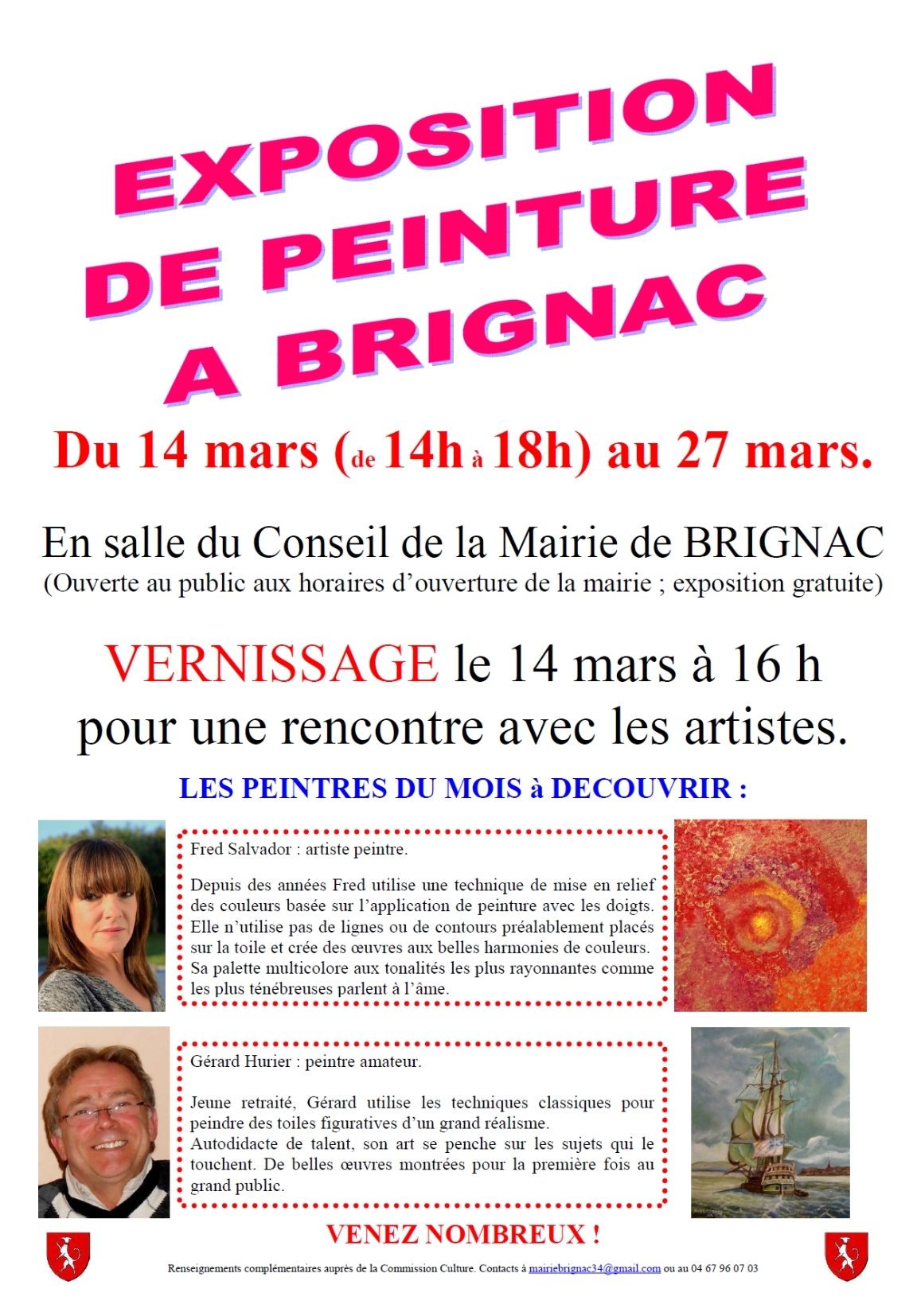 mini affiche expo peinture Brignac